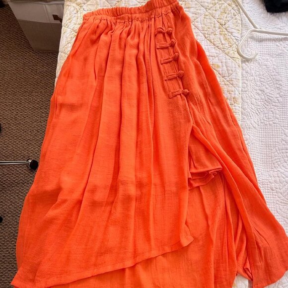 SooLinen Vibrant Orange Skirt - Picture 3 of 4